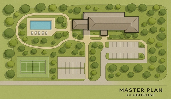 Master plan of the clubhouse